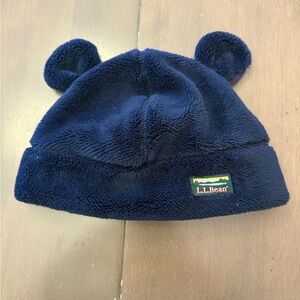 L.L. Bean Kids Navy Blue Fleece Hat with Ears